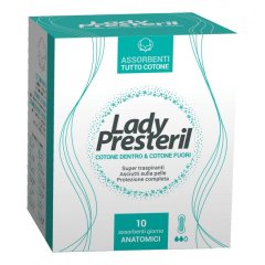 Lady Presteril Assorbenti Cotone Giorno Anatomici Pocket 10 Pezzi