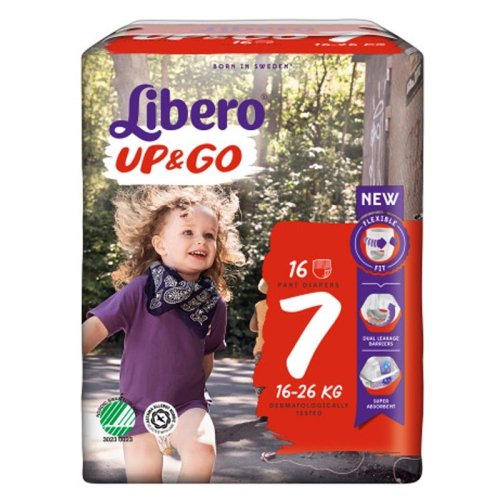 Libero Up & Go - Pannolini Bambini Taglia 7 Peso 16-26 Kg 16 Pezzi