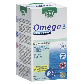 esi omega 3 extra pure - integratore naturale con omega 3 e vitamina e 120 perle