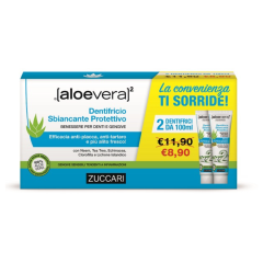 zuccari aloevera2 dentifricio sbiancante protettivo con stevia bipack 2x 100ml