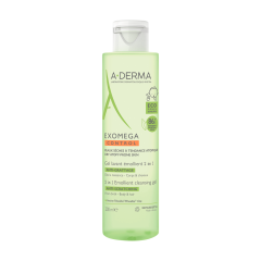 aderma exomega control gel detergente emolliente 2 in 1 corpo e capelli 200ml