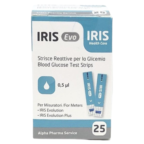 Iris Evo - Strisce Reattive Per La Misurazione Della Glicemia 25 Pezzi