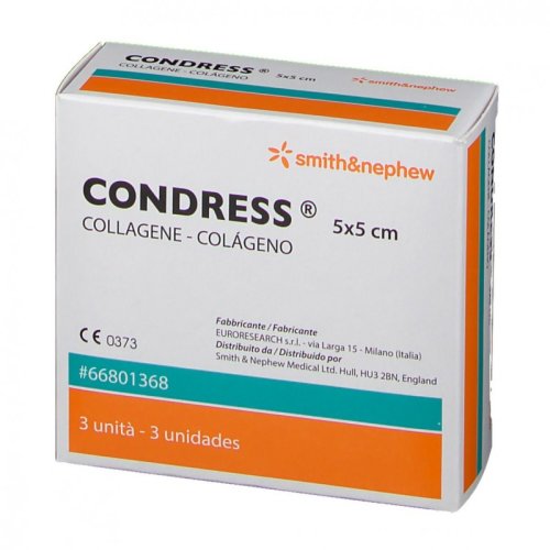 Condress Medicazione Collagene Equino 5x5cm 3 Pezzi