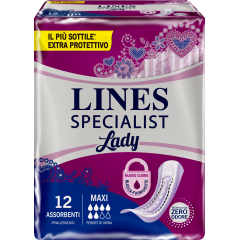 lines specialist lady maxi assorbenti per incontinenza urinaria 12 pezzi