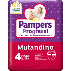 pampers progressi mutandino - maxi taglia 4 (8-15 kg) 19 pannolini