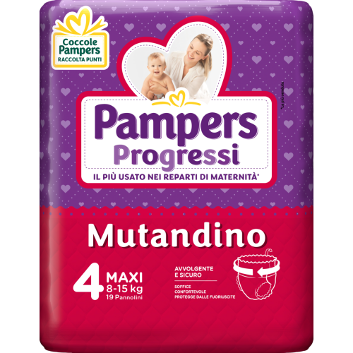Pampers Progressi Mutandino - Maxi Taglia 4 (8-15 kg) 19 Pannolini