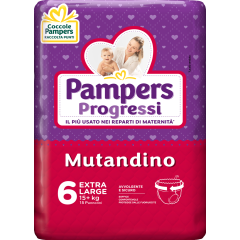 pampers progressi mutandino - xl extralarge taglia 6 ( 15+ kg ) 15 pannolini