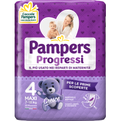 pampers progressi - maxi taglia 4 (7-18 kg) 22 pannolini