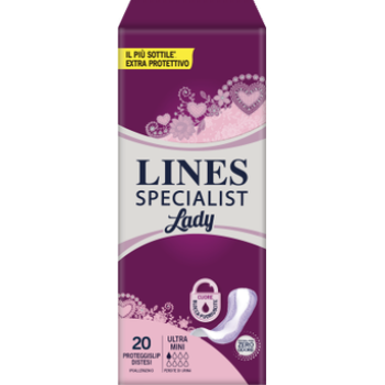 lines specialist lady ultra mini assorbenti per incontinenza urinaria 20 pezzi