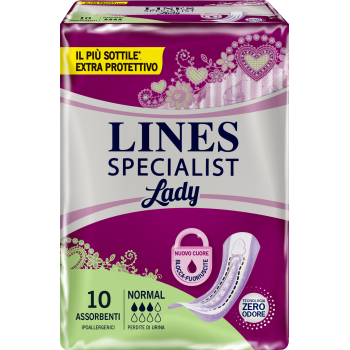 lines specialist lady normal assorbenti per incontinenza urinaria 10 pezzi