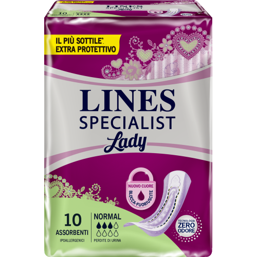 Lines Specialist Lady Normal Assorbenti Per Incontinenza Urinaria 10 Pezzi