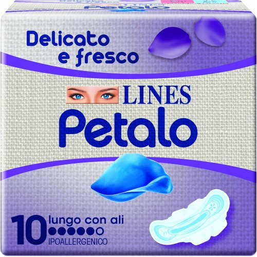 Lines Petalo Blu Lungo Con Ali 10 Assorbenti