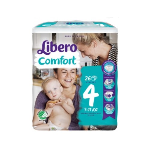 Libero Comfort - Pannolino Per Bambino Taglia 4 MX Peso 7-11 Kg 26 Pezzi