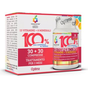 optima colours of life - centopercento duo pack vitamine e minerali 30 + 30 compresse 