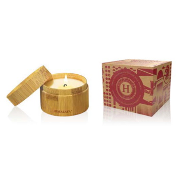 himalaya candle - candela artigianale box in bamboo - seta 100g