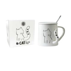 himalaya handy mug ceramica cat gatto con cucchiaino 350ml