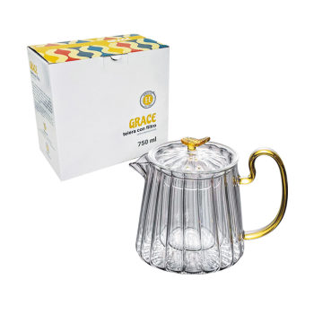 himalaya handy teapot grace - teiera con filtro vetro borosilicato 750ml