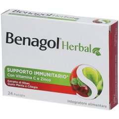 Benagol Herbal 24 Pastiglie Menta e Ciliegia