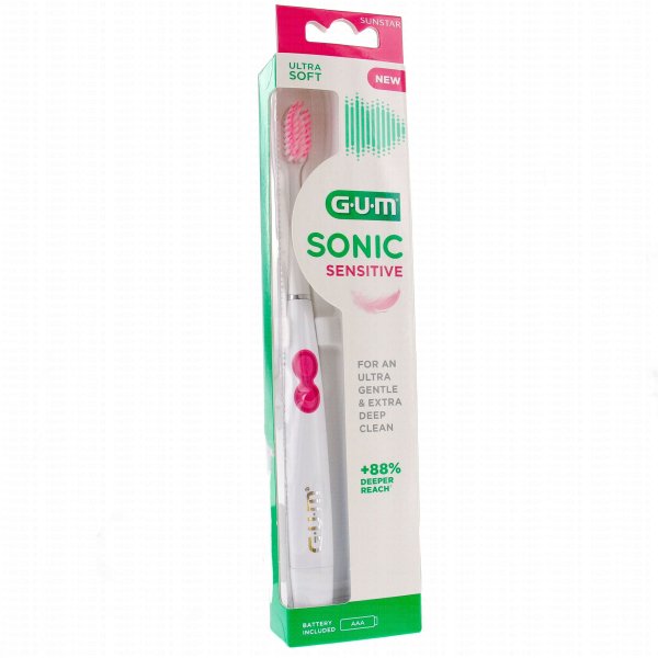 Gum Sonic Sensitive Spazzolino a Batteria Elettrico Testina Intercambiabile