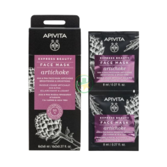 apivita express beauty artichoke - maschera viso schiarente e levigante con aha & pha e carciofo 2x8ml