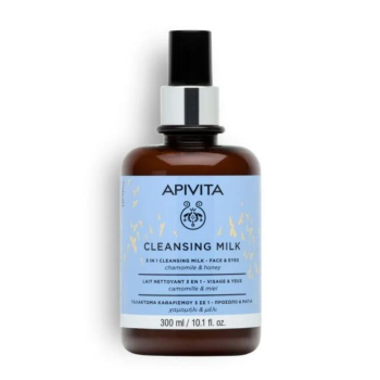 apivita face cleansing milk - latte detergente 3 in 1 viso & occhi 300ml