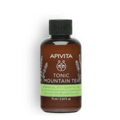 apivita tonic mountain tea - gel doccia con oli essenziali 75ml