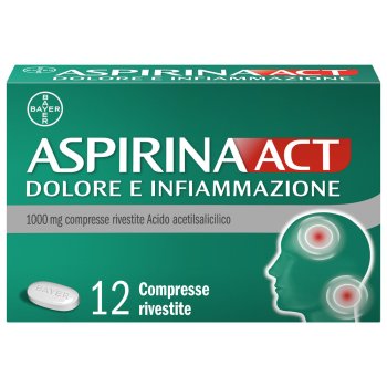 aspirina act dolore e infiammazione 12 compresse 1g