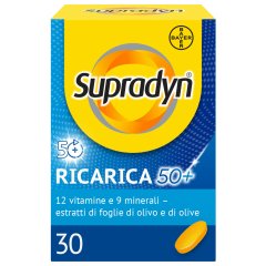 supradyn ricarica 50+ anni integratore di vitamine e minerali con polifenoli 30 compresse rivestite