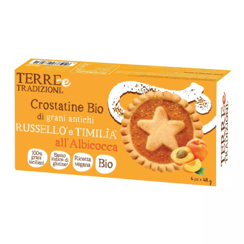 terre e tradizioni - crostatina di grani antichi albicocca 4 x 48gr