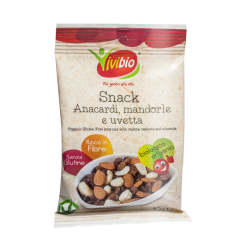 vivibio snack anacardi mandorle e uvetta s/glutine bio 45gr 