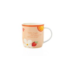 neavita - mug spicchi di felicità essential tazza in ceramica arancione