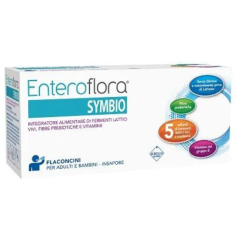 enteroflora symbio integratore di fermenti lattici fibre prebiotiche e vitamine 10 flaconcini 10ml