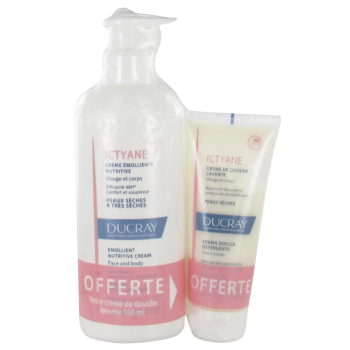 ducray ictyane crema emolliente nutritiva 400ml + crema doccia detergente 100ml omaggio