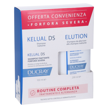 ducray kelual ds shampoo forfora severa 100ml + elution shampoo equilibrante delicato 200ml