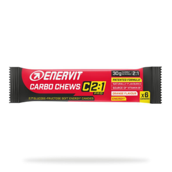 enervit carbo chews c 2:1 pro - caramelle gommose energetiche gusto arancia 30g