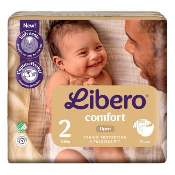 libero comfort - pannolini per bambino taglia 2 peso 3-6kg 34 pezzi