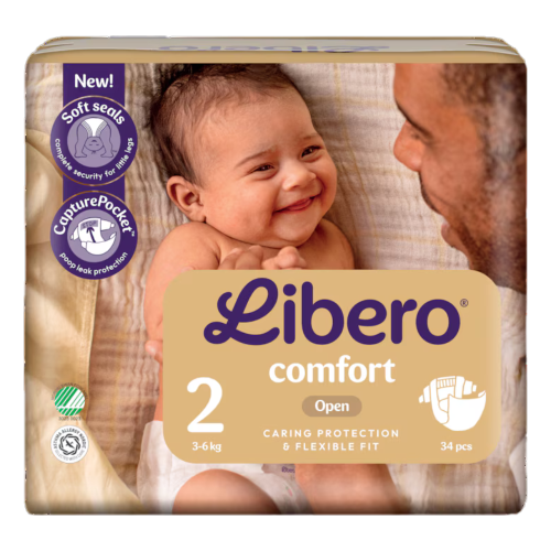 Libero Comfort - Pannolini Per Bambino Taglia 2 Peso 3-6kg 34 Pezzi