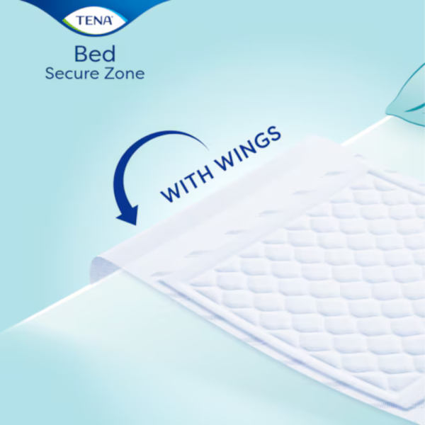 Tena Bed Secure Zone Plus WIngs - Traverse Assorbenti Monouso Con Ali Di Fissaggio 80 X 180cm 20 Pe