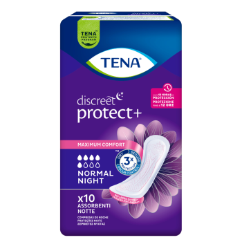 tena discreet normal night - assorbente notte perdite urinarie da leggere a moderate 10 pezzi