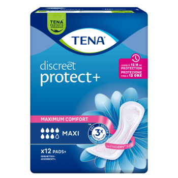 tena discreet protect plus maxi - assorbenti incontinenza pesante 12 pezzi