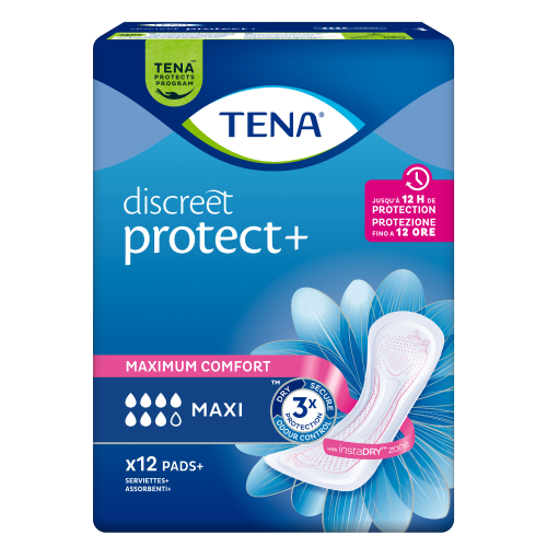 Tena Discreet Protect Plus Maxi - Assorbenti Incontinenza Pesante 12 Pezzi