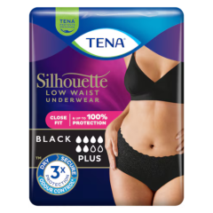 tena silhouette noir normal l vita bassa – mutandine assorbenti nero perdite urinarie moderate 9 pezzi 