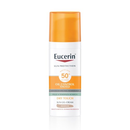 Eucerin Sun Gel-Creme Medium Oil Control Tinted Dry Touch Fp50+ Protezione Solare Molto Anta Pelle 