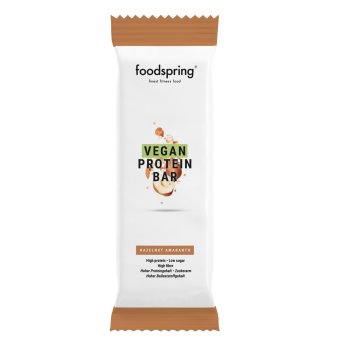 foodspring vegan protein bar - barretta proteica vegana nocciola amaranto 60g