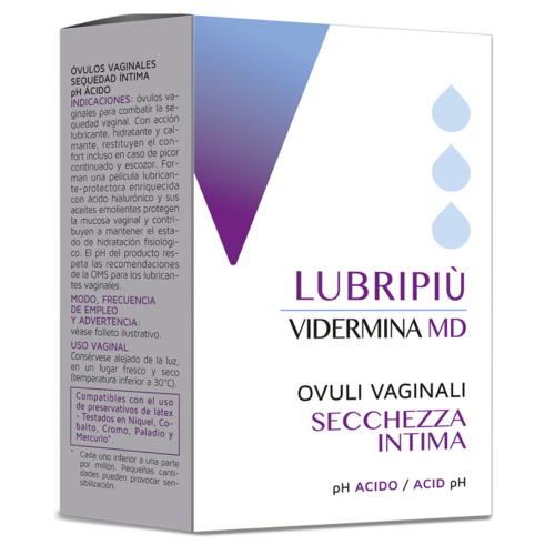 Vidermina Lubripiù – 10 Ovuli Vaginali Secchezza Intima 