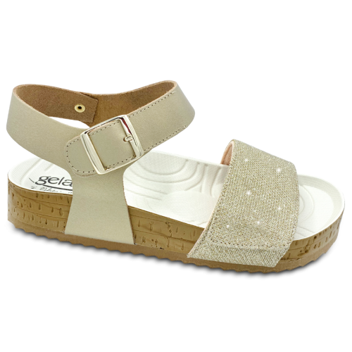 Woodstock Sandal Platino | Sandalo Ortopedico Donna con Plantare Anatomico | Taglia 35/36