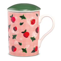 neavita happy fruits infusiera - in new bone china con filtro in acciaio rosa 300ml