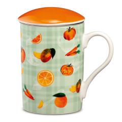 neavita happy fruits infusiera - in new bone china con filtro in acciaio verde 300ml