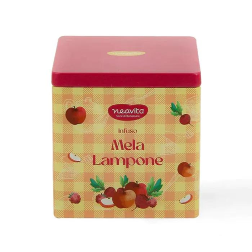 Neavita Happy Fruits - Infuso Mela e Lampone Bio In Square Tin Giallo 10 Filtroscrigno