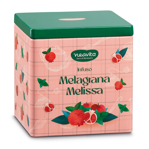 Neavita Happy Fruits - Infuso Melagrana e Melissa In Square Tin Rosa 10 Filtroscrigno